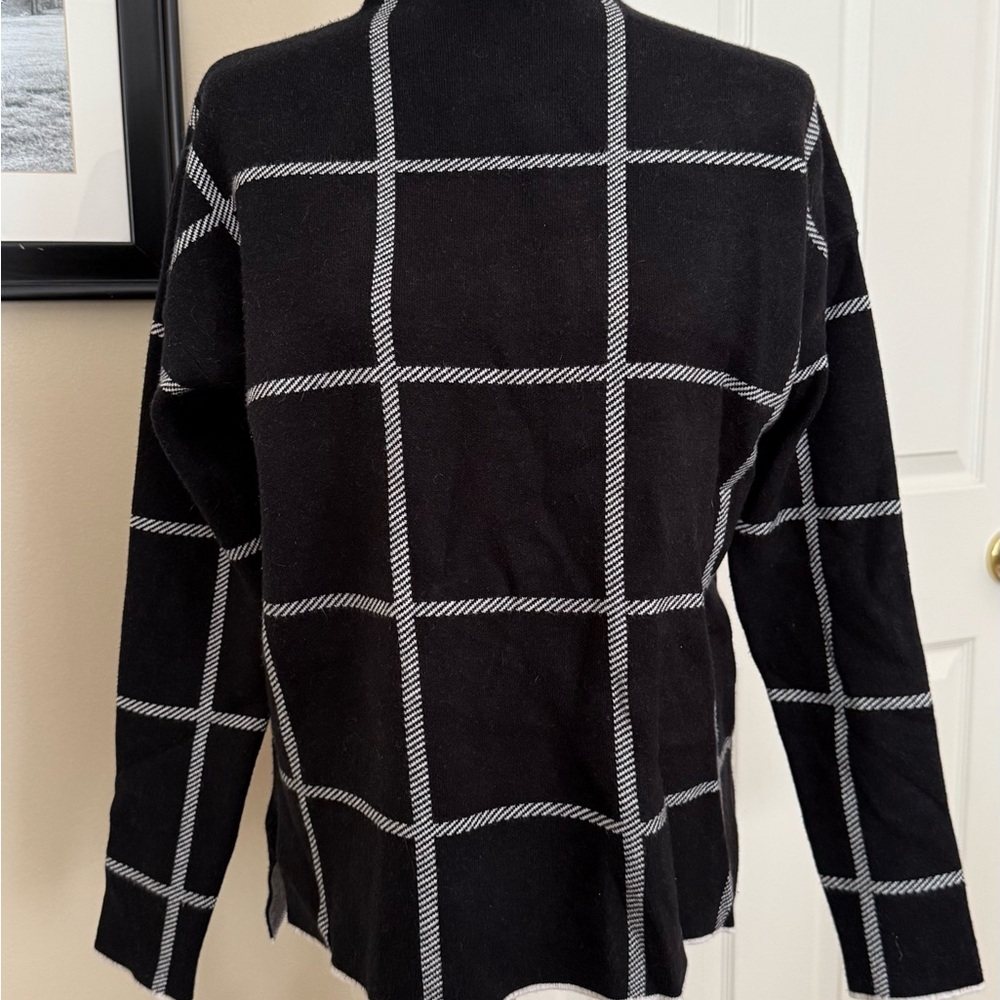 Max Studio Black and White Turtleneck Sweater